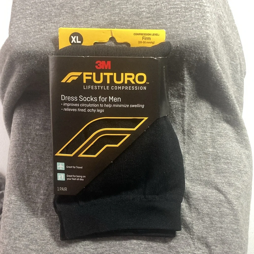 Futuro lifestyle compression dress socks for men black size XL